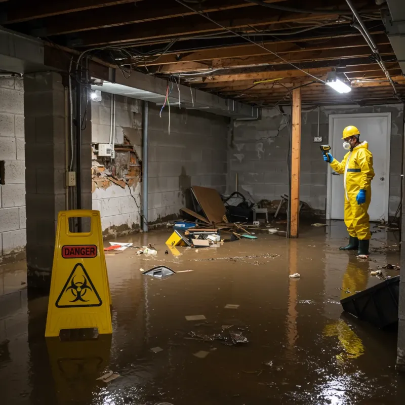 Flooded Basement Electrical Hazard in Delta County, MI Property
